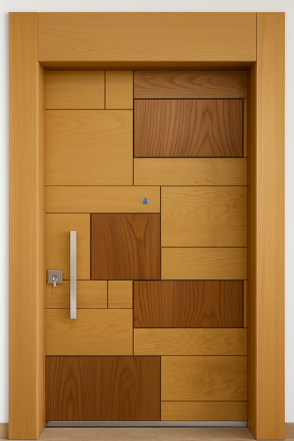 Manija doble plateada rectangular 60 cm