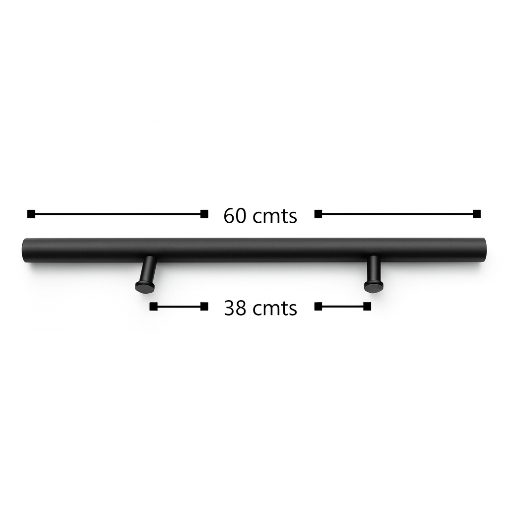 Manija sencilla negra redonda 60 cm