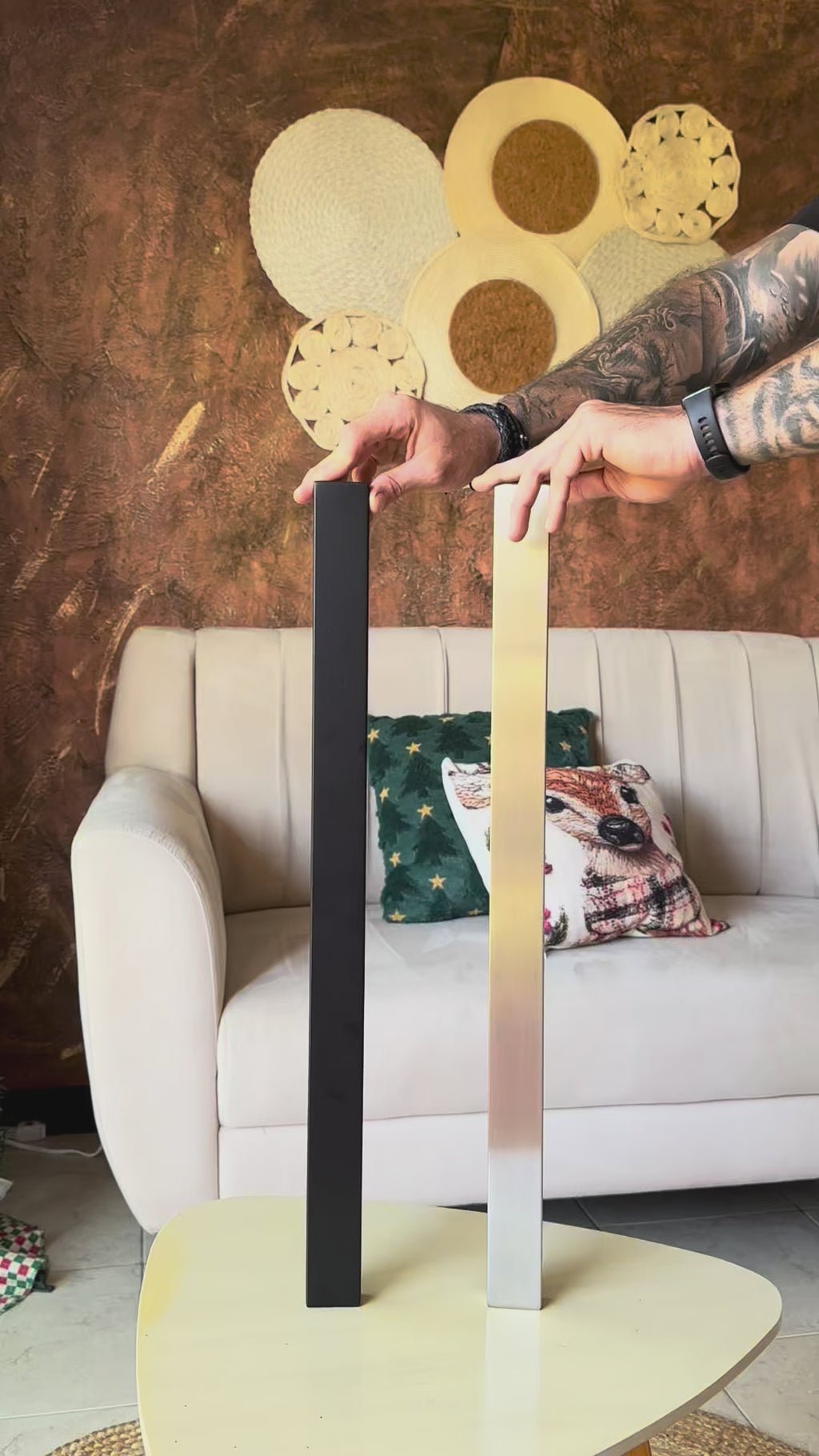 Manija sencilla plateada 60 cm