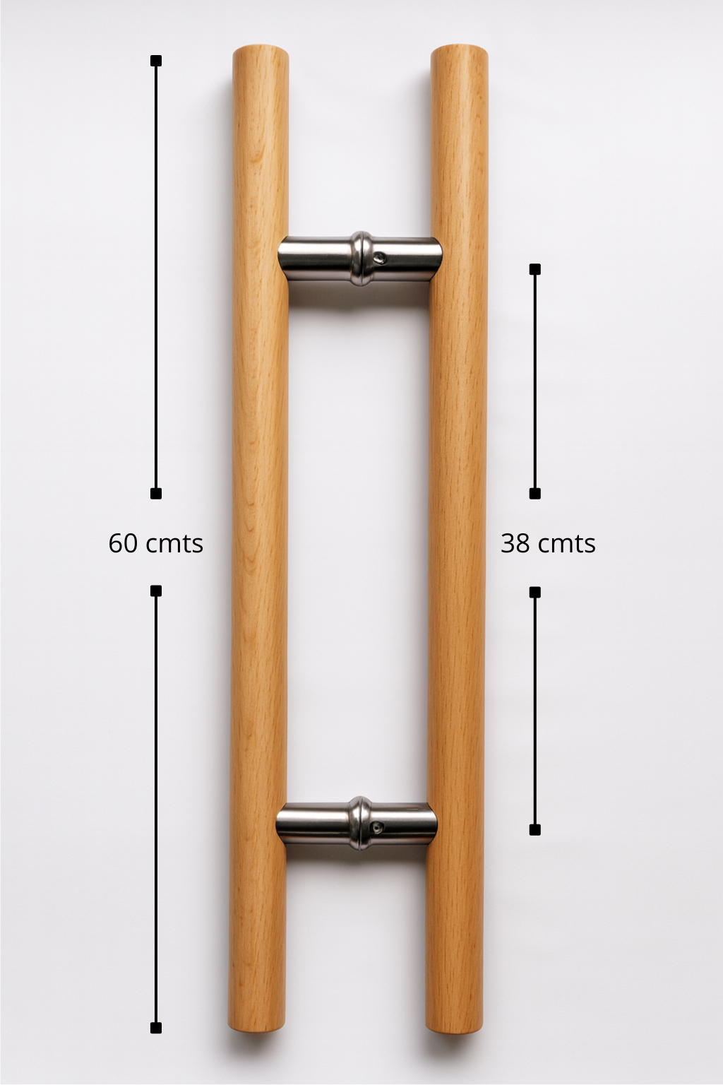 Manija doble en pino 60 cm